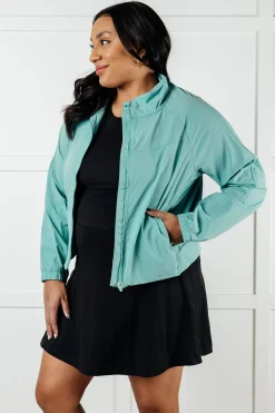 Fit Happens Nylon Tennis Jacket in Tidal Wave