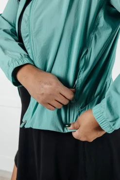 Fit Happens Nylon Tennis Jacket in Tidal Wave