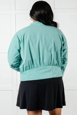 Fit Happens Nylon Tennis Jacket in Tidal Wave