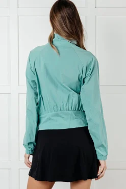 Fit Happens Nylon Tennis Jacket in Tidal Wave