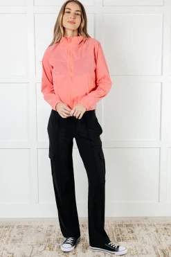 Fit Happens Nylon Tennis Jacket in Coral Rose