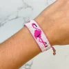 Flamingo Beaded Adjustable Bracelet - Pink