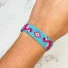 Flamingo Beaded Adjustable Bracelet - Aqua