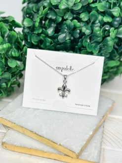 Fleur-de-lis Pendant Necklace - Silver