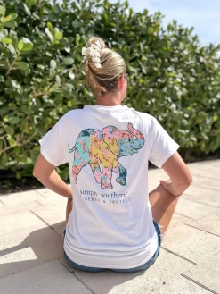 Floral Patchwork Elephant Tracking Tee by Simply Southern