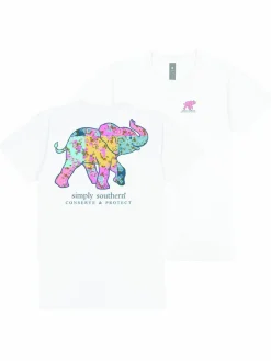 Floral Patchwork Elephant Tracking Tee by Simply Southern