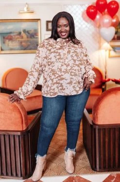 Floral Ties Top in Taupe