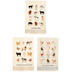 Flour Sack Farm Animal Towels by Mud Pie