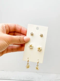 Flower Trio Earring Set