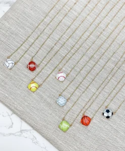 Football Printed Pendant Necklace