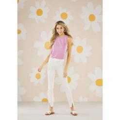 Frye Slit-Hem Jeans by Mud Pie - White