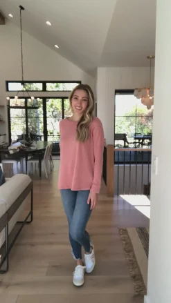 Fun Beginnings Raglan Top In Dusty Mauve