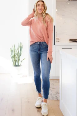 Fun Beginnings Raglan Top In Dusty Mauve
