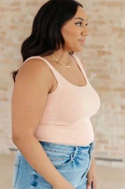 Fundamentals Ribbed Seamless Reversible Tank in Peach