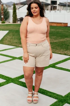 Fundamentals Ribbed Seamless Reversible Tank in Peach