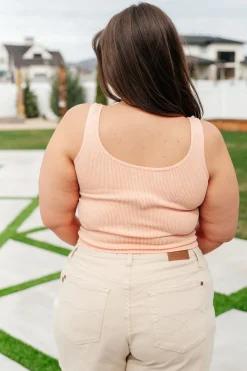 Fundamentals Ribbed Seamless Reversible Tank in Peach