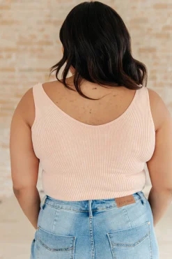 Fundamentals Ribbed Seamless Reversible Tank in Peach