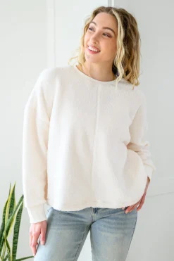 Fuzzy Cuddles Sweater in Off White
