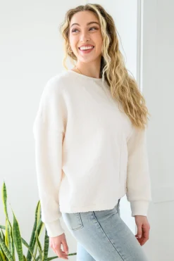 Fuzzy Cuddles Sweater in Off White