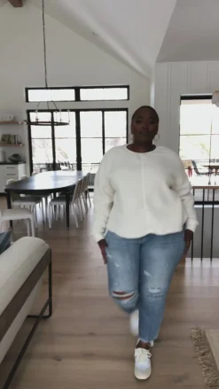 Fuzzy Cuddles Sweater in Off White