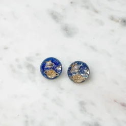 Galaxy Resin Stud Earrings - Blue