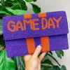 'Game Day' Beaded Clutch & Convertible Crossbody - Purple & Orange