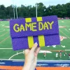 'Game Day' Beaded Clutch & Convertible Crossbody - Purple & Yellow