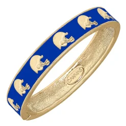 Game Day Enamel Football Helmet Hinge Bangle - Blue