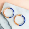 Game Day Jelly Tube Hoop Earrings - Blue & Orange