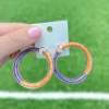 Game Day Jelly Tube Hoop Earrings - Purple & Orange