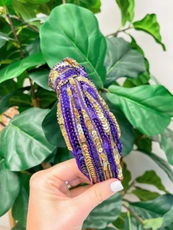 Game Day Sequin Headbands - Purple & Gold