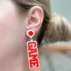 'Game Day' Statement Dangle Earrings - Red & White