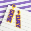 'Game Day' Statement Dangle Earrings - Yellow & Purple