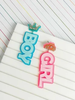 Gender Reveal Boy or Girl Dangle Earrings