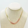 Geometric Pink Stone Chain Necklace