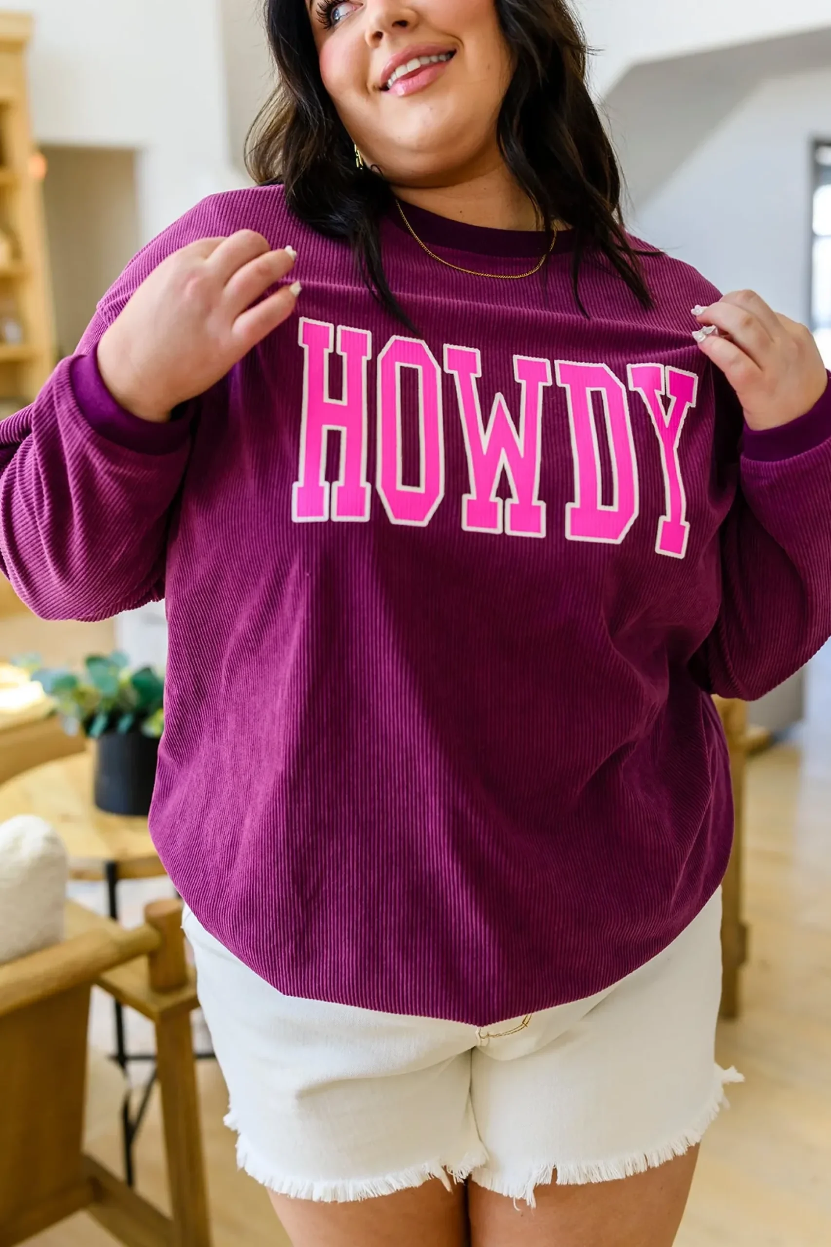 Get 'Em Cowgirl Corded Sweatshirt