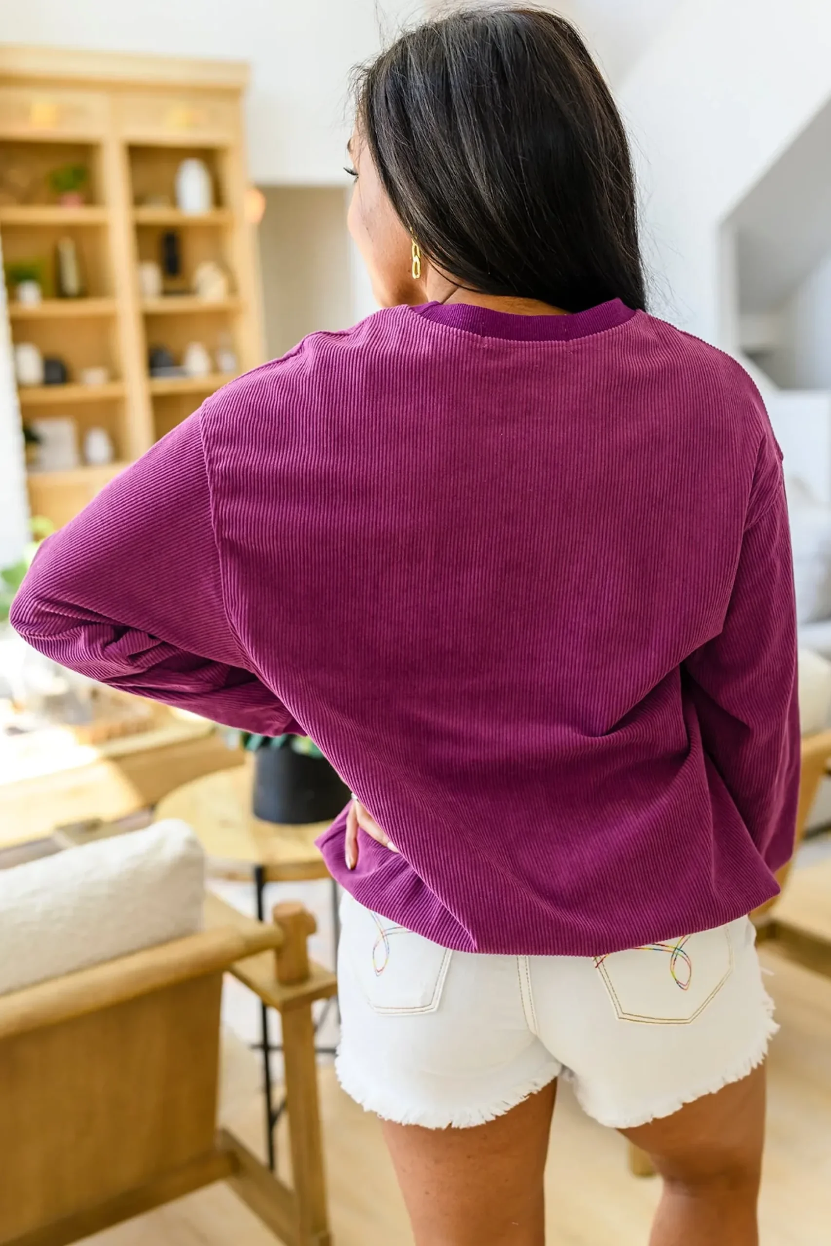 Get 'Em Cowgirl Corded Sweatshirt