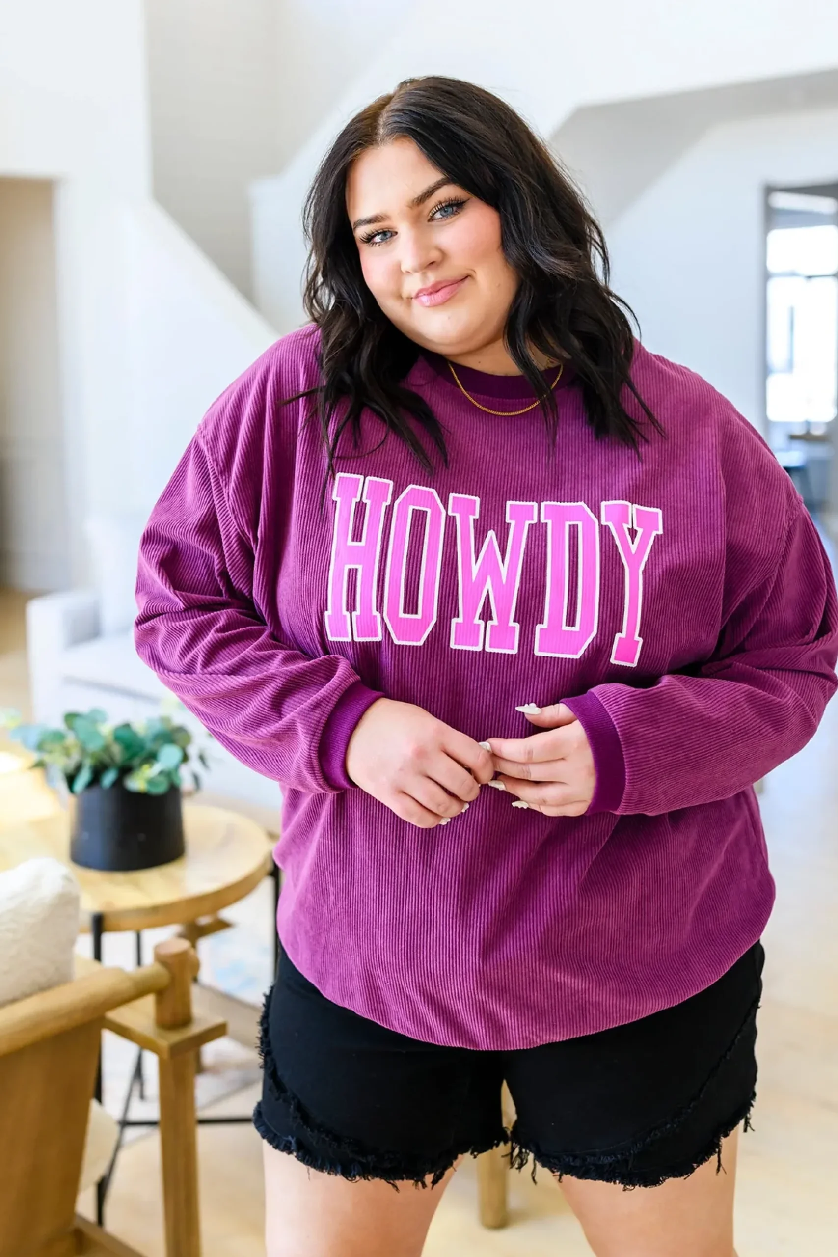 Get 'Em Cowgirl Corded Sweatshirt