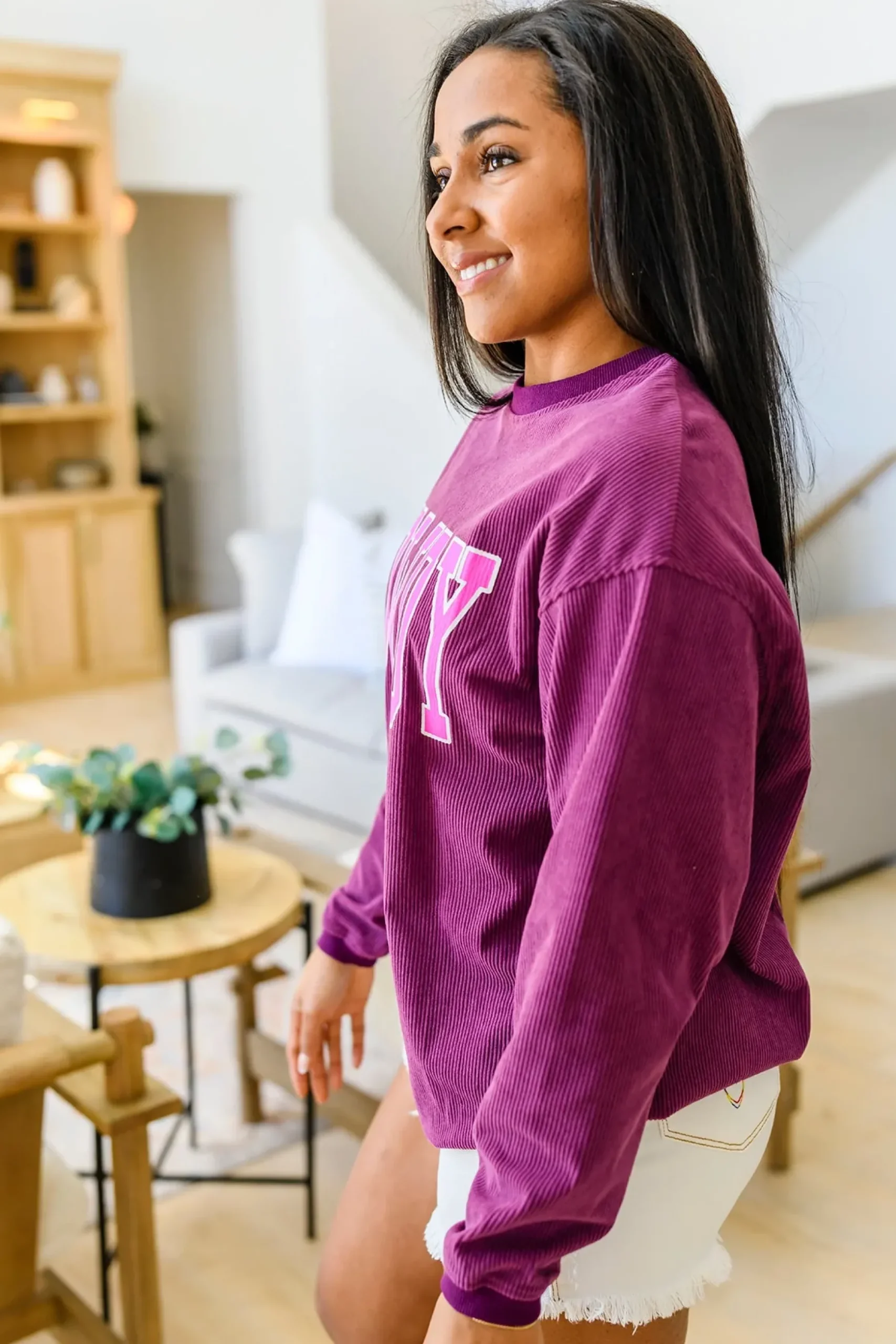 Get 'Em Cowgirl Corded Sweatshirt