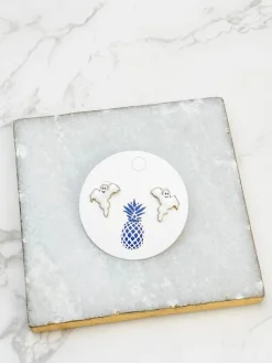 Ghost Signature Enamel Studs by Prep Obsessed