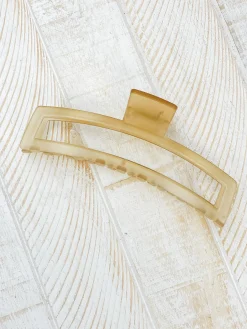 Giant Frosted Claw Clip - Beige