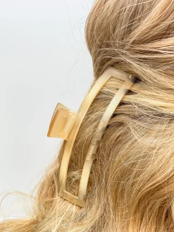 Giant Frosted Claw Clip - Beige