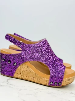 Glitter Carley Wedge by Corky’s - Purple