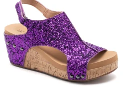Glitter Carley Wedge by Corky’s - Purple