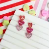 Glitter Conversation Heart Dangle Earrings