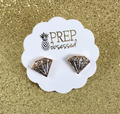 Glitter Diamond Signature Enamel Studs by Prep Obsessed