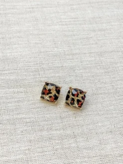 Glitter Leopard Stud Earrings