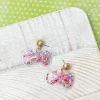 Glitter Shaker Bow Dangle Earrings - Multi
