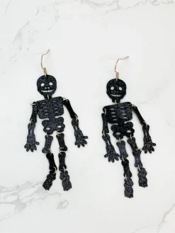 Glitter Skeleton Dangle Earrings