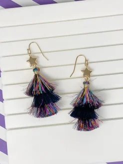 Glitter Tassel Star Dangle Earrings